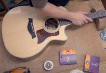DIY如何重新拉动声学吉他