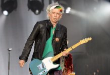 Keith Richards onstage.