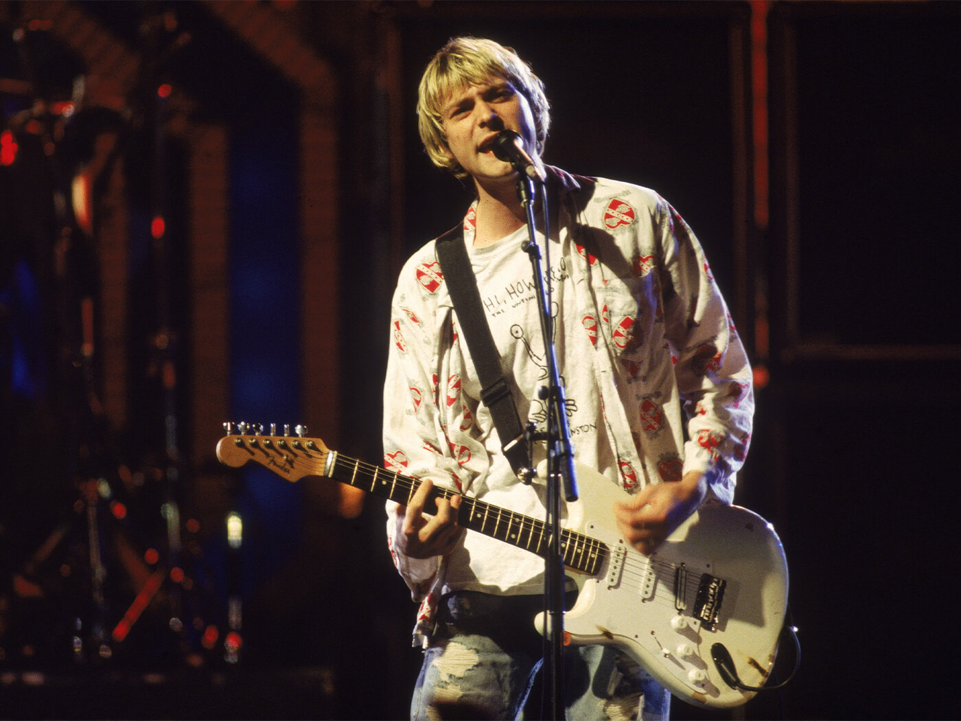 库尔特·科本（Kurt Cobain）在舞台上